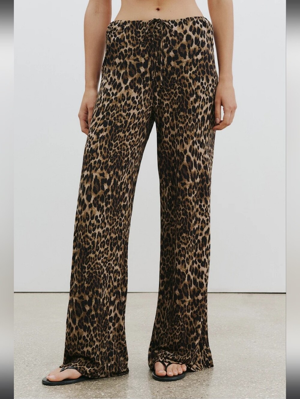 Nili Lotan Leopard-Print Wide-Leg Pants - Brown & Black Size XS